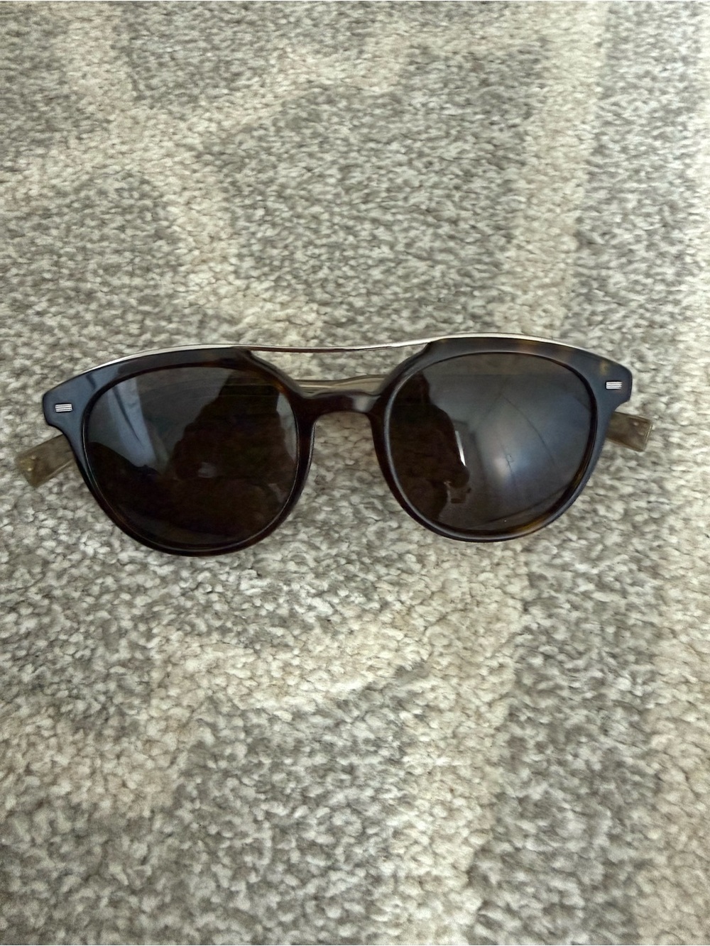 Ermenegildo Zegna Tortoiseshell Frame Sunglasses with Dark Brown Lenses